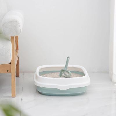 China Wholesale Sustainable Plastic Multi-size Dismountable Pet Cat Litter Box No Smell and High Quality Waste Bin for Cats for sale