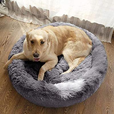 China Waterproof Soft Dog Bed Around Long Plush Dog Cushion Washable Cat Bed Portable Pet Bed for sale