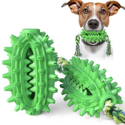 China Amazon Top Sale Dog Shaped Viable Toothbrushes Cactus Molar Ball Toy With Rope for sale