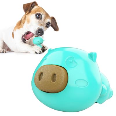 China Viable Cute Pig Shaped Molar Treat Stick Dog Chew Toys Multifunctional Indestructible Toothbrush Dog Toy for sale