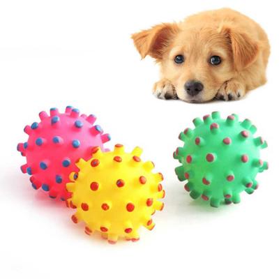 China Viable Pet Toys Colorful Dog Training Ball Elastic Soft Molar Small Thorn Ball Pet Toy for sale