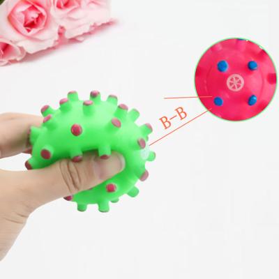 China Viable Dog Teeth Cleaning Small Thorn Squeaky Toys Ball Interactive Supplies Wholesale for sale