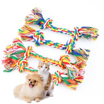 China Durable Viable Pet Interactive Molar Teeth Cleaner Chewing Plush Cotton Rope Dog Toy for sale