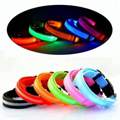 China Custom Wholesale Waterproof LED Lights Pet Supplies Collar Dog Collar Light Waterproof Luminous Dog Collar for sale