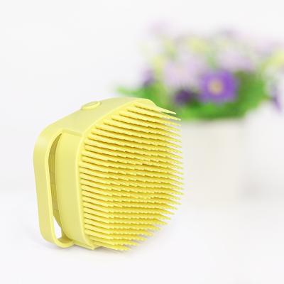 China Viable Pet Brush Cat Grooming Soft Silicone Shower Brush Bath Massager Brush Shampoo Dispenser Dog Cat Brush for sale