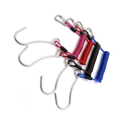 China Premium PVC Tool Steel Wire Rollover Protective Device Spring Fishing Tool Diving Lanyard for sale