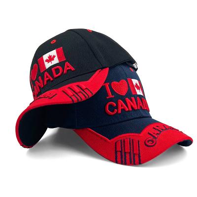 China COMMON 3d Embroidered Gorras Flag Canada Hat Adjustable Baseball Caps Brand New For Men Women Canada Baseball Cap for sale