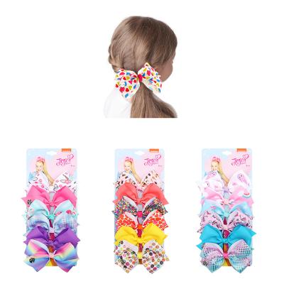 China Cute JOJO Siwa Bows Decor Hair Clips For Girls Unicorn Grosgrain Ribbon Hair Accessories Barrettes For Toddler for sale