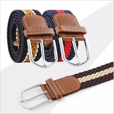 China Factory direct stretch woven belt new elastic men women's polyester stretch woven belt multiple colors fashion custom made belts for sale