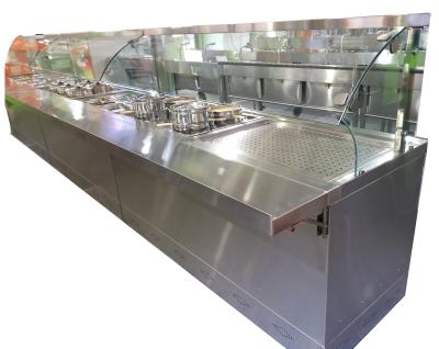 China With Glass Cover Stainless Steel Bain Marie Restaurant Buffet Food Warmer Counter With Cabinet for sale