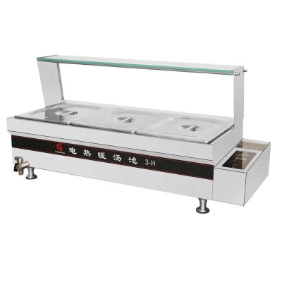 China With Glass Commercial Electric Soup Bain Marie With Glass Cover Buffet Countertop for sale