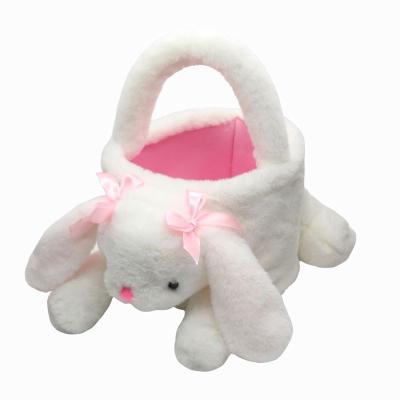 China Viable Kids Blank Easter Bucket Candy Long Bunny Bags Wholesale Sublimation Plush Ears Easter Baskets for sale