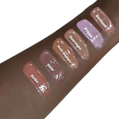 China New Private Label Brown Sunscreen Moisturizing Vegan Nude Lip Gloss Thick Gloss for sale