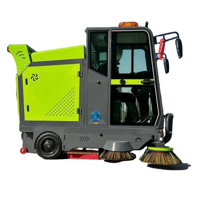 China Electric pollution-free 2200  ride-on industrial street floor sweeper  five   brush road scrubber machine cleaning equipment for sale