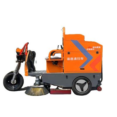 China Electric pollution-free Industrial Wireless Multifunctional Street Road Cleaner Truck Three Wheel Handle Sweeper Cleaning  floor sweeper for sale