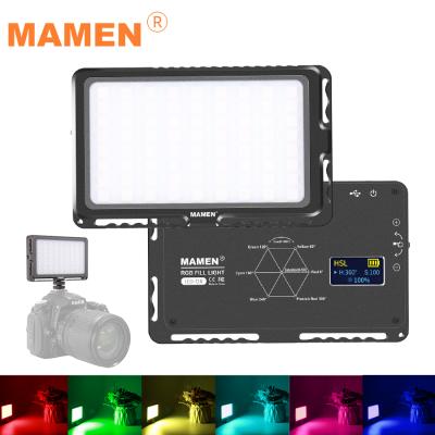 China MAMEN RGB Dimmable 72 LED Portable Video Light On Camera Photo Studio Photography Fill Light 4000mAh LED Display Screen 72 RGB for sale