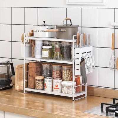 China Wholesale Detachable Viable Storage Adjustable Corner Metal Kitchen Spice Organizer Rack for sale