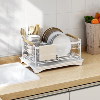 China Kitchen Dish Rack Single Stainless Steel Counter Drainer Drying Folding Sideboard Collapsible Over Sink Dish Rack for sale