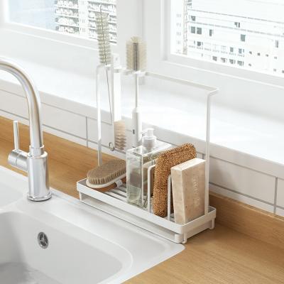 China Universal Separation Storage Rack Organizer Soap Sink Cart Kitchen Sponge Holder for sale