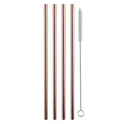 China 8.5 Inch Disposable Metal Straw Stainless Steel Straw with Copper Clad Straw Set of 4 for sale