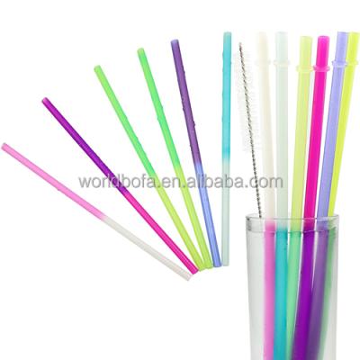 China Plastic Disposable Straw Magic Cool Color Change Changing Drinking Straw for sale