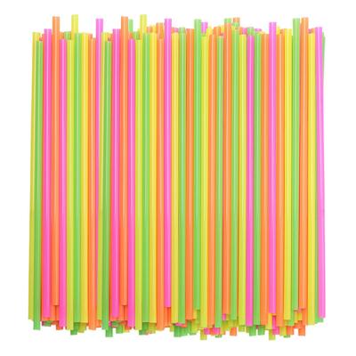 China Neon Color Disposable Drinking Plastic Straight Straw for sale