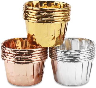 China Disposable Biodegradable Aluminum Foil Baking Paper Cups Cake Liners for sale