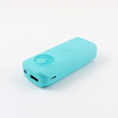 China LED Light Plastic Portable Power Bank 2400MAH 18650 Li ion battery for sale