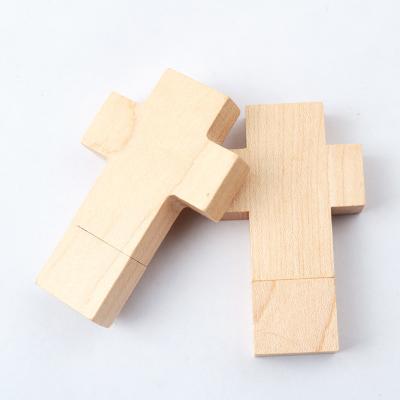 China Cross Shaped Wooden USB Flash Drive Fast Usb 2.0 3.0 1GB 256GB for sale