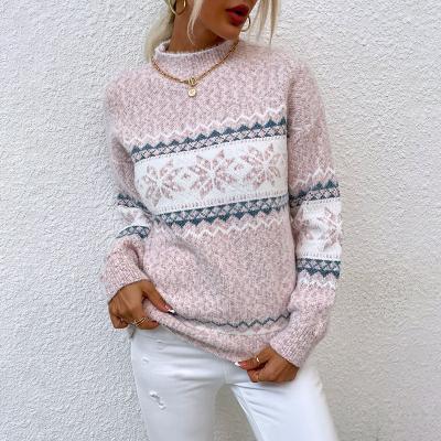 China New Arrival Women's Fashion Anti-shrinkage Fall and Winter Loose Knitted Plus Size Women's Sweaters Knit Pullover Christmas Sweater for sale