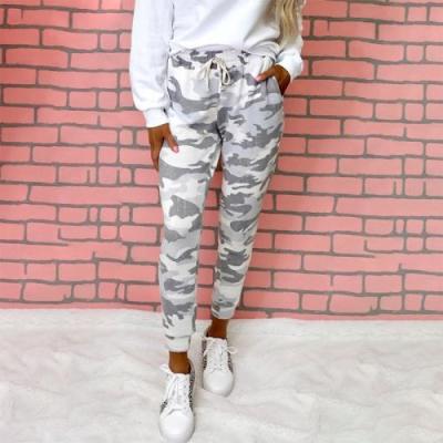 China High Waist Polyester Breathable Printed Pants For Women Casual Loose Design for sale