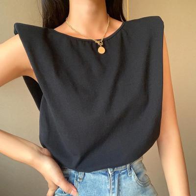 China Fashion women's epaulet hollow soft high quality viable T-shirt shirt tops women's fashionable clothing 2021 high waist sexy for sale