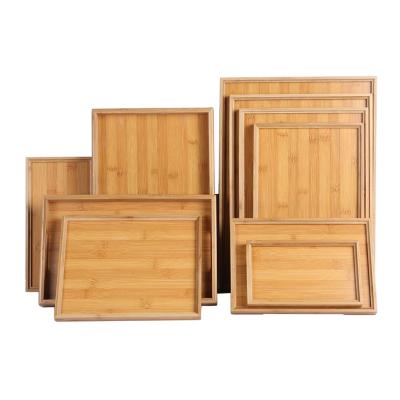 China Customized Modern Home Breakfast Tray Food Sustainable Bamboo Tray (Rectangular) for sale