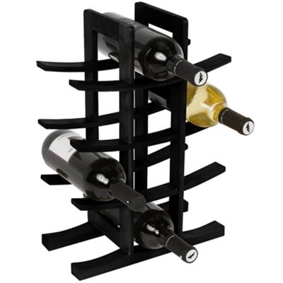 China Bamboo Type Stored 12 Bottle Wine Countertop Storage Rack Portable Bamboo Wine Storage Rack Bottle for sale