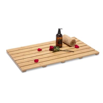 China Modern Classic Slim Non-Slip Floor Viable Bathroom Pattern Effect Bamboo Style Bamboo Shower Mat for sale