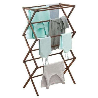 China Casual Bamboo Wooden Folding Clothes Drying Rack 16.5