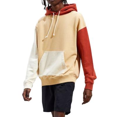 China Custom Logo Color Block Hoodies Vintage Sweatsuit Low MOQ High Quality Anti-wrinkle Cotton for sale