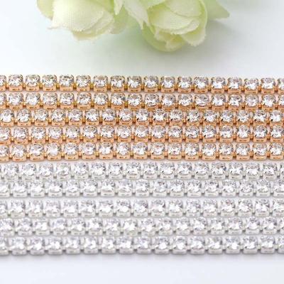 China Hot Selling Point Back pp18 Shape Crystal Stone Ribbon Diamante Cup Pearl Rhinestone Chain For Decoration Dresses for sale