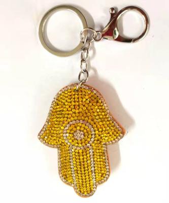 China Anniversary Decorative Hot Selling Luxury Crystal Rhinestone Designer Pattern Cartoon Key Chain for sale