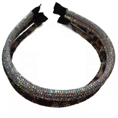 China Wholesale Custom Made High Quality Eco-friendly Fashion Women's Mesh Fabric Rhinestone Wide Head Band For Women Sponge Luxury Hair Accessories for sale