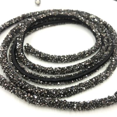 China Luxury Wholesale Hot Sale Jewelry Bags Accessories Shoe Rope Rhinestone Resin Crystal Tube for sale