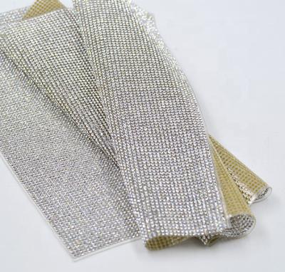 China Bag /shoe accessories wholesale colors SS6 Crystal Glass Hot Fix Rhinestone Mesh Sheet 24*40cm for sale