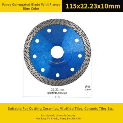 China Blue Diamond Cut Circular Saw Blade 105mm Fancy Corrugated for sale