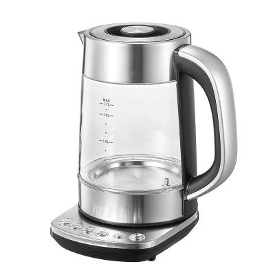 China 360 Degree Home Appliances OEM Electric Kettle LOGO 1.8L Glass Water Boil Protection Low Rotation Electric Kettle Custom Electronic Dry Kitchen for sale