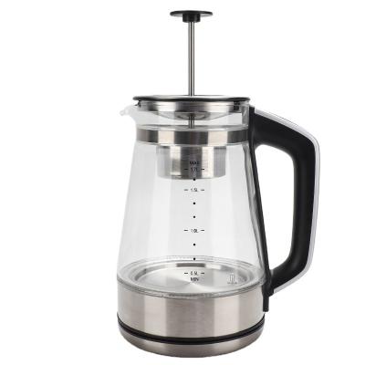 China 360 Degree Base 1.7L Household Use Touch Screen Digital Control Kettle Glass Electric Hot Water Kettle for sale