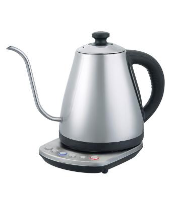 China 360 Degree Base 1.0L Temperature Display Gooseneck Stainless Steel Real Time Rotation Kettle for sale