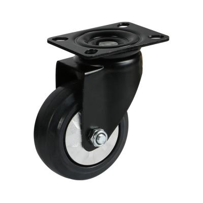 China No Noise Heavy Duty Plate Scaffolding Caster Wheel With Brake Rubber With Plastic Iron Core Wheels for sale