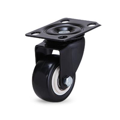 China 2 Inch PU Rigid Red Plastic Caster Wheels Bench Wheelchair Casters Furniture Casters Light Duty Wheels for sale