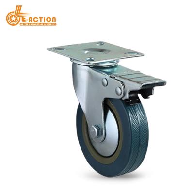 China 2inch 3inch Gray PVC Caster Rigid Steel Plate Swivel Lockable Light Duty Plastic Caster Wheels for sale