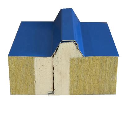 China 950-1200mm Rock Wool Sandwich Panel Roof Sandwich Panel With Polyurethane / PIR Material for sale